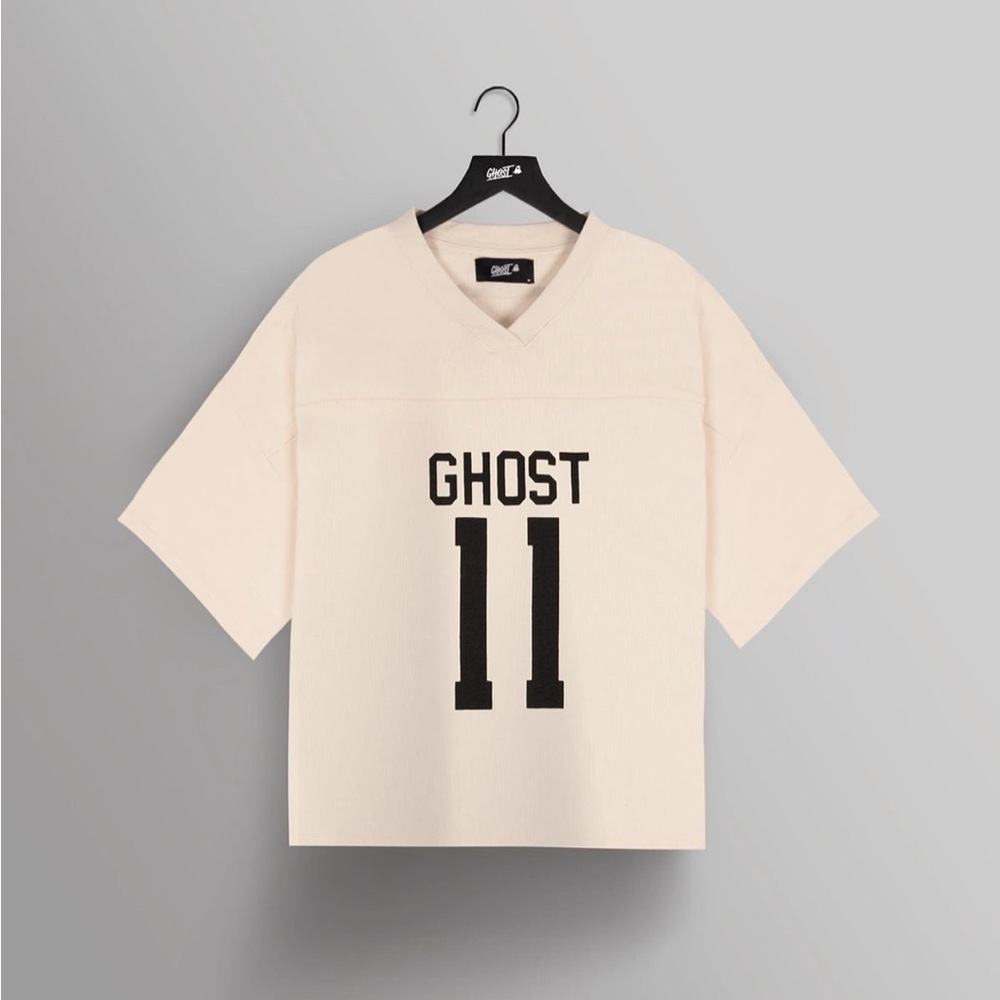 GHOST® lifestyle FOOTBALL JERSEY TEE Crop Ivory S 11 Cream T-Shirt